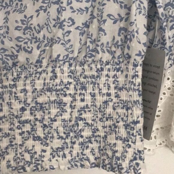 WAYF Hanita Eyelet Ruffle Smocked Top - Picture 6 of 7